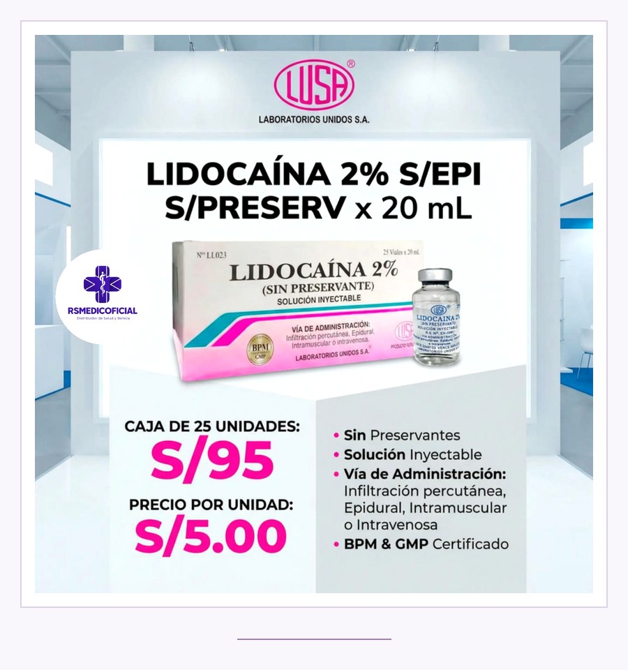 Lidocaína 2% Caja x50