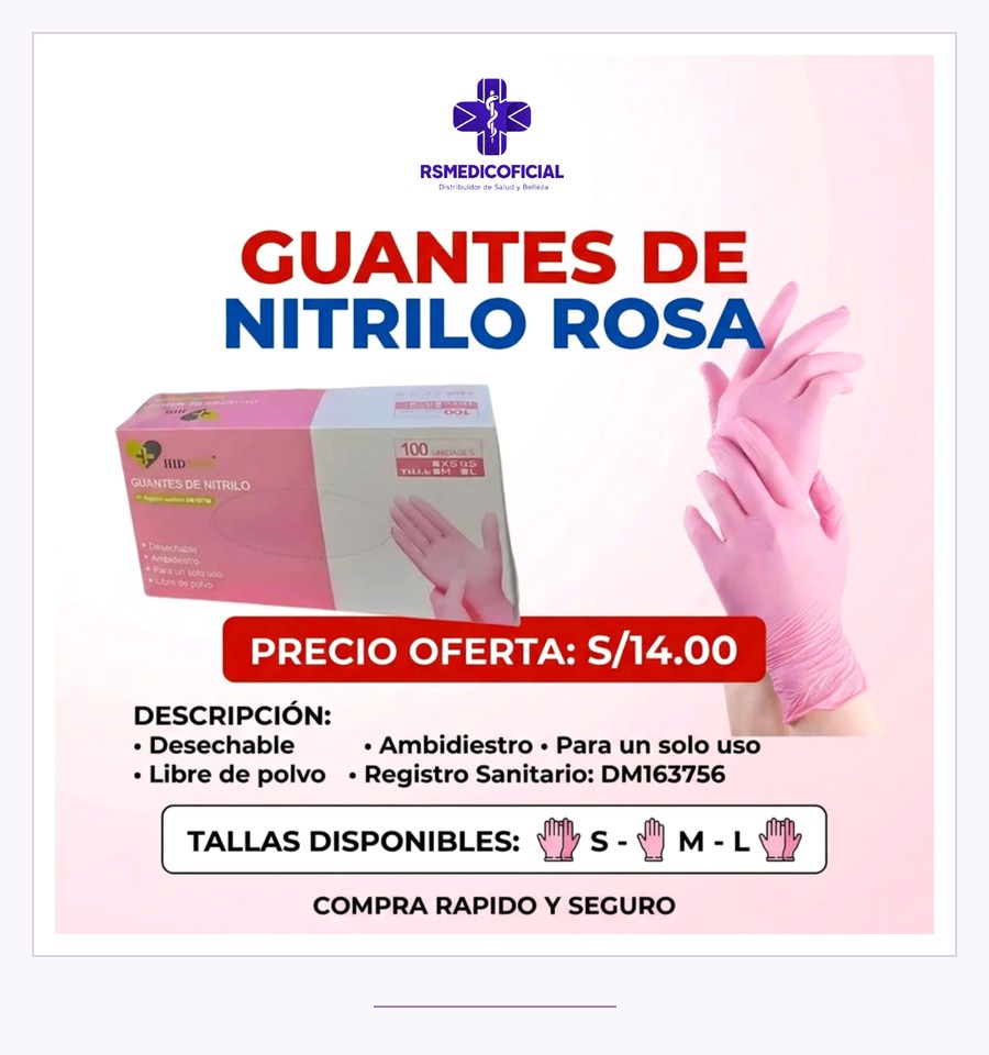Guantes Nitrilo Rosa