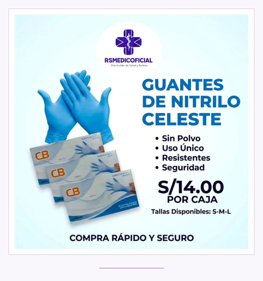 Guantes Nitrilo Celeste